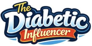 The Diabetic Influencer logo with bold blue and white lettering and red banner, representing a Type 2 diabetes education and support platform focused on diabetes management and health advocacy.
